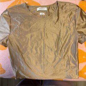 Babaton Shimmering Gold Short Sleeve Top